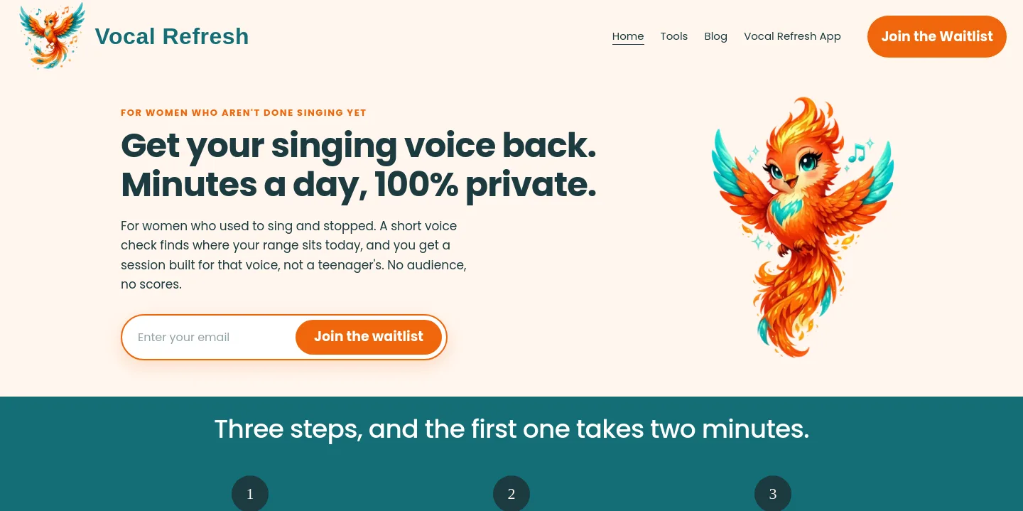 vocalrefresh.com — Hero