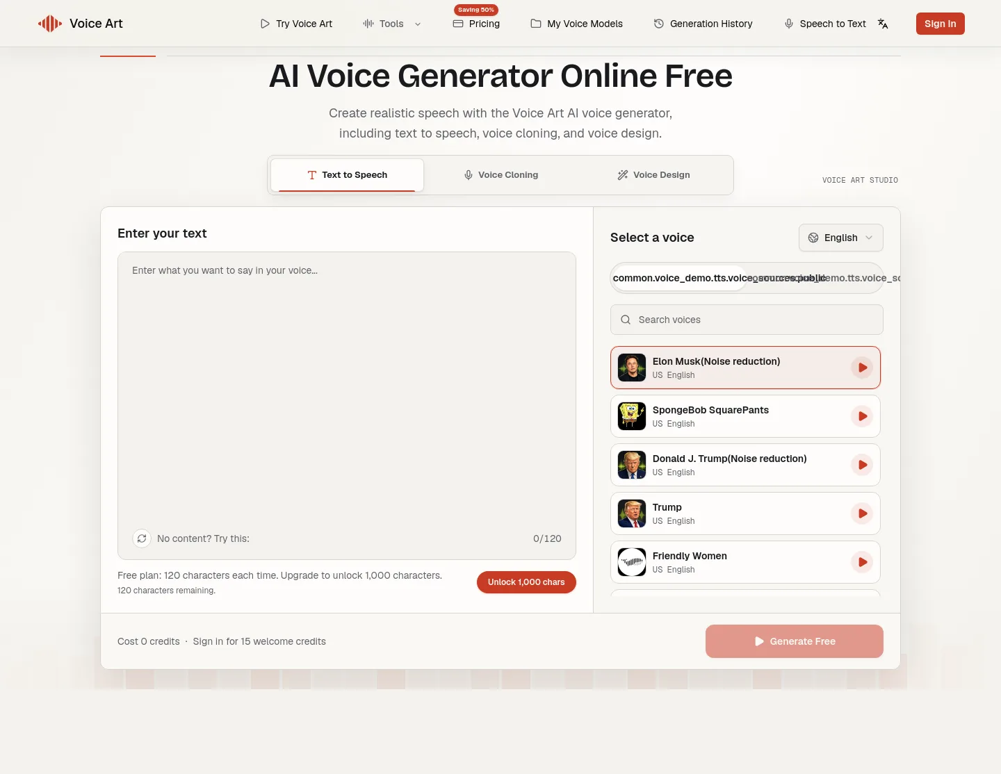 voiceart.app — Hero