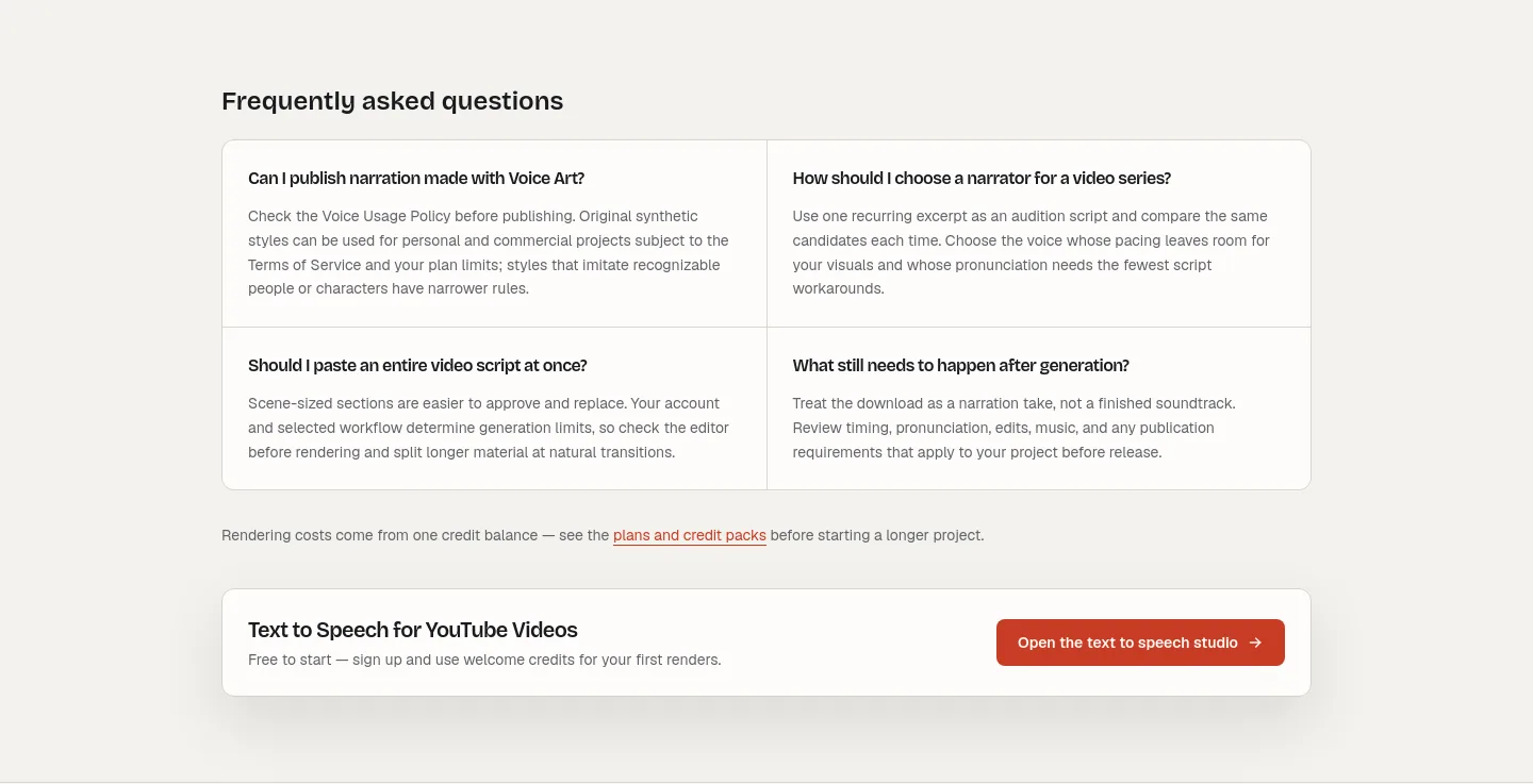 voiceart.app FAQ section