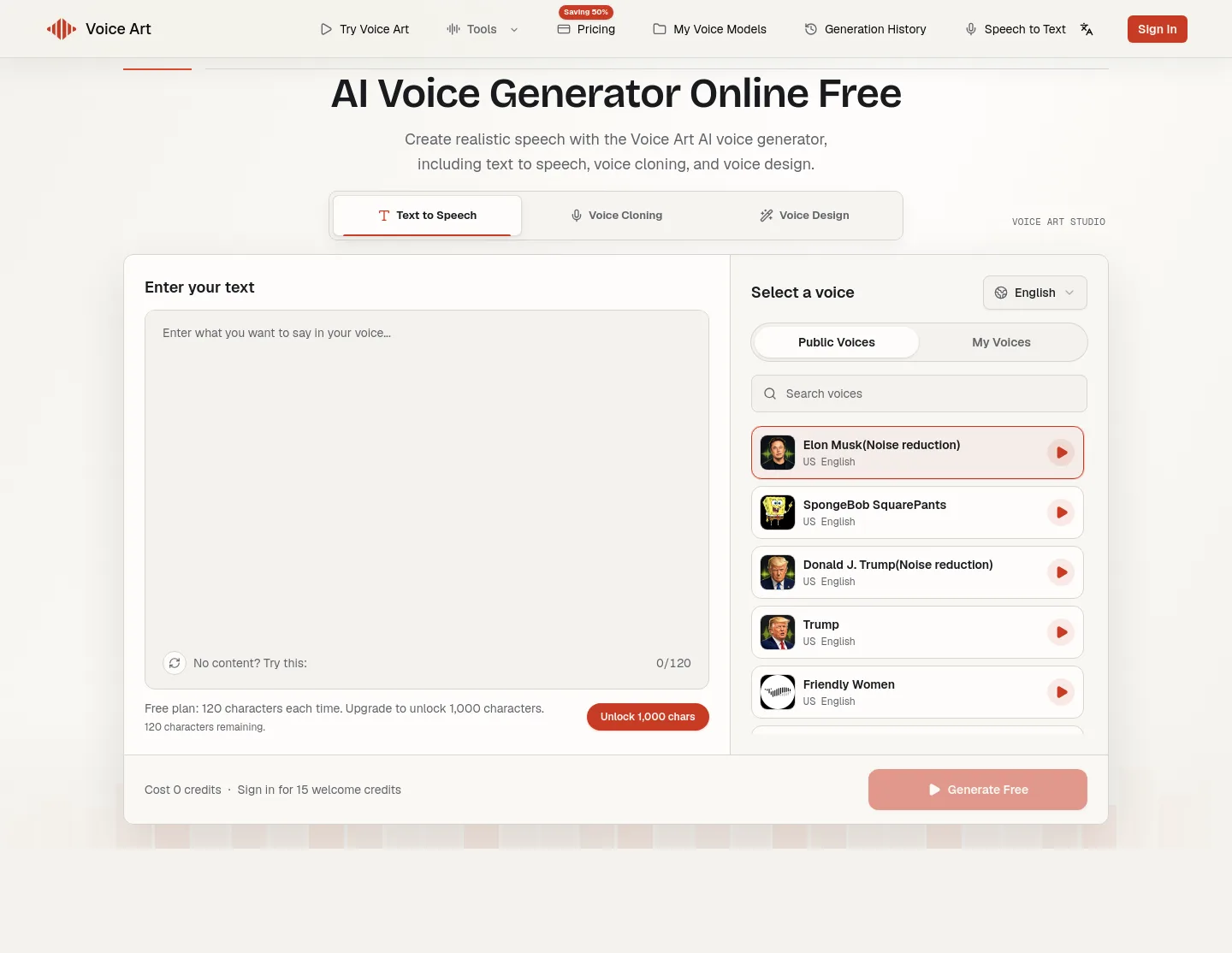 voiceart.app — Hero