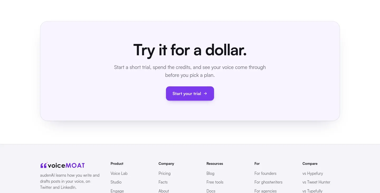 voicemoat.com — a real CTA section