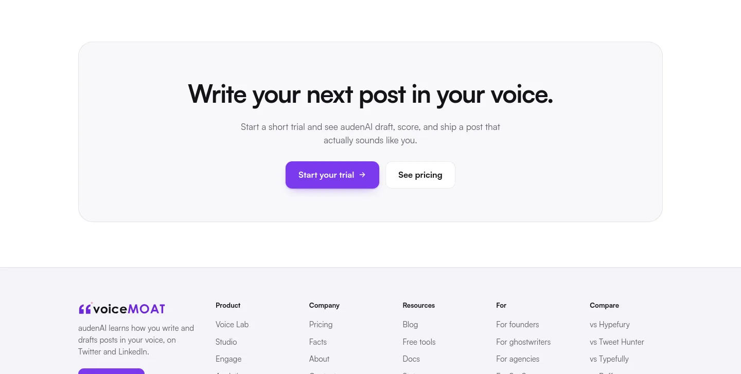 voicemoat.com — a real CTA section