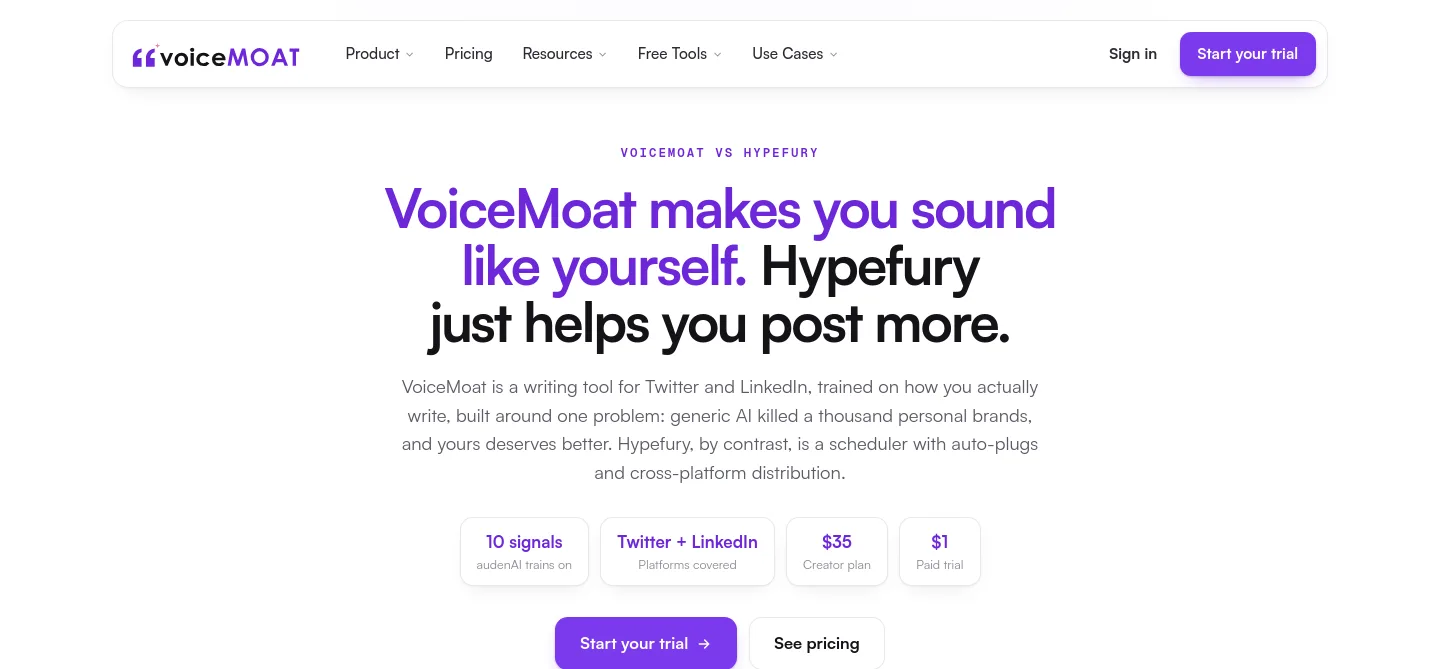 voicemoat.com Hero section