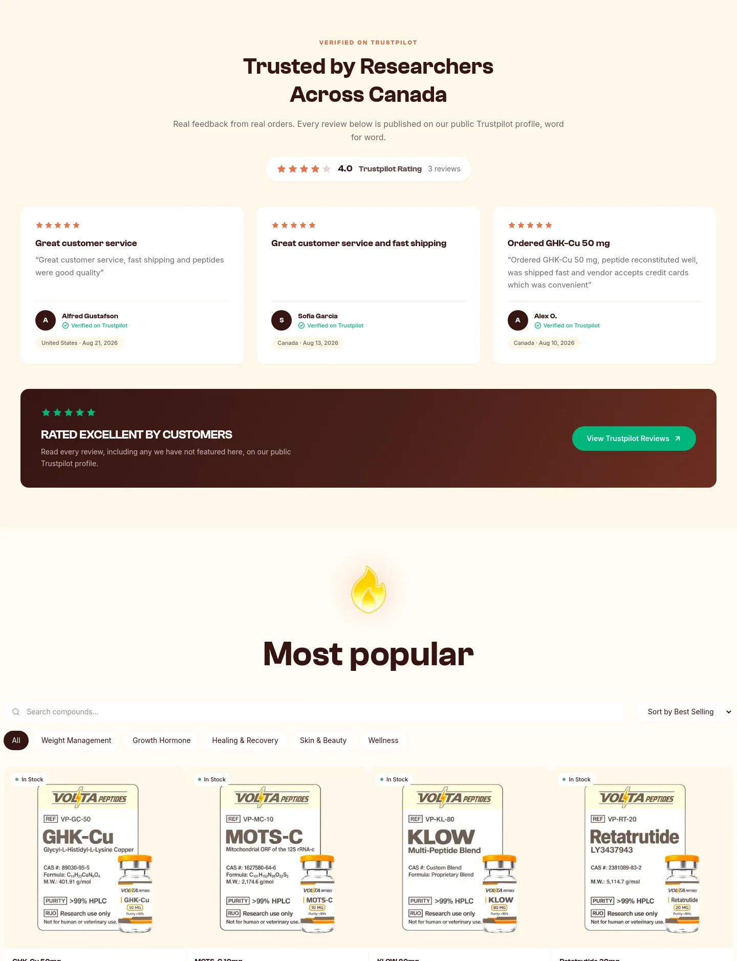 voltapeptides.com — Logo Wall