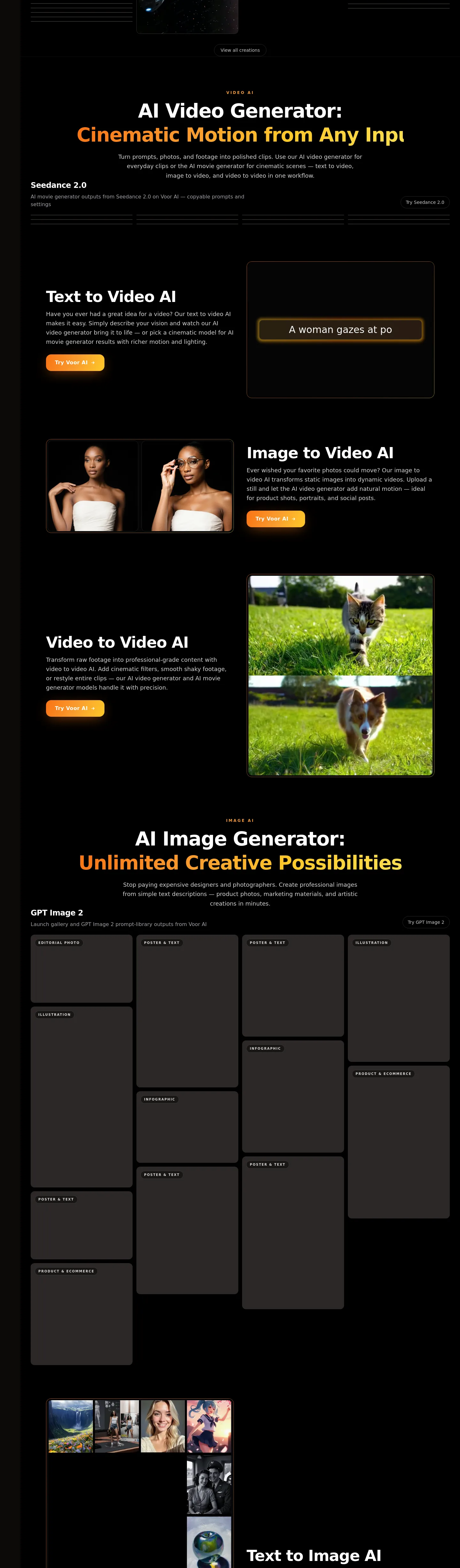 voor.ai — a real Features section