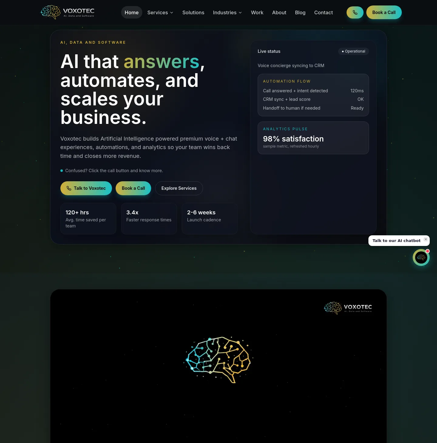 voxotec.com — a real The Objection-Handler page