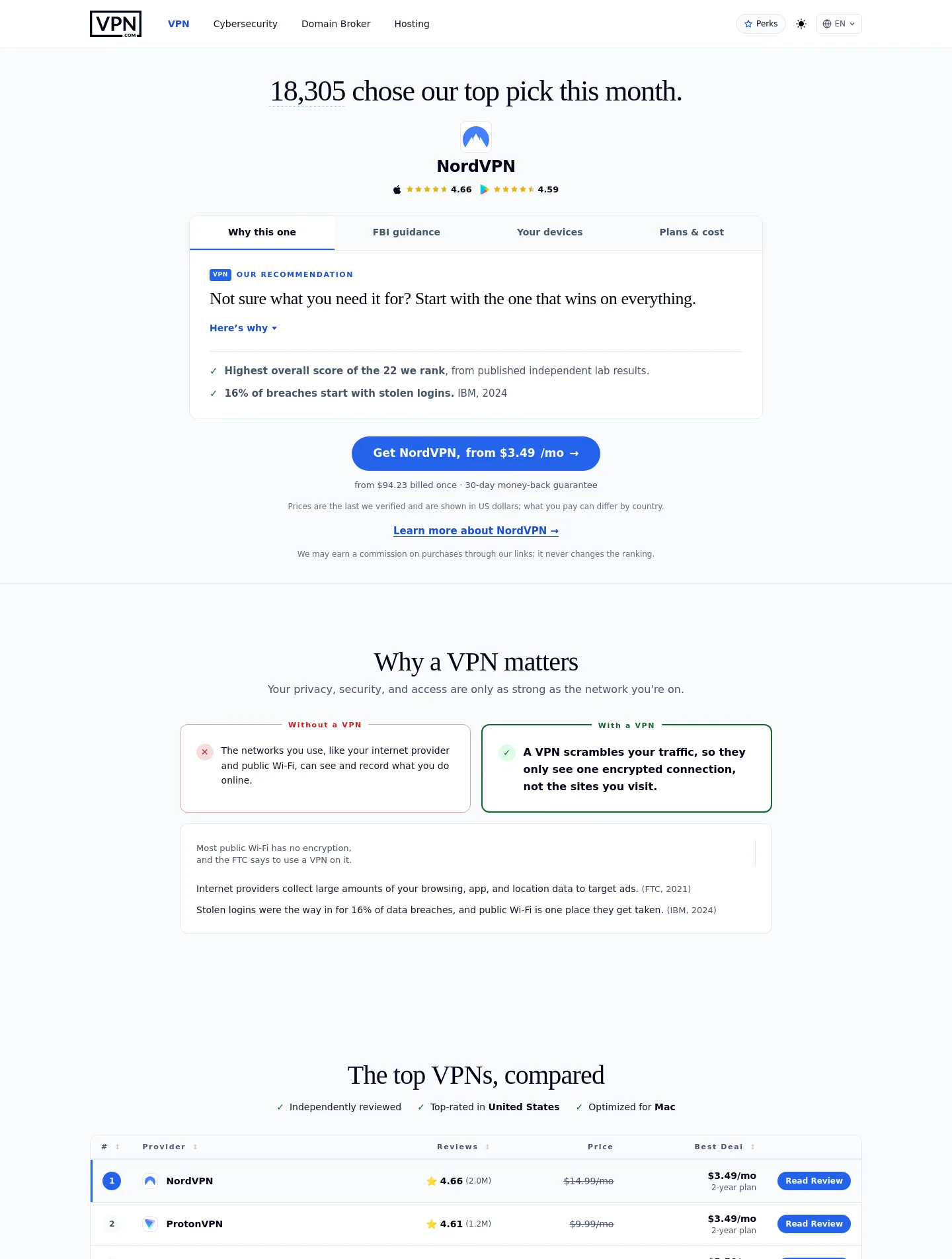 vpn.com — The Pricing Page