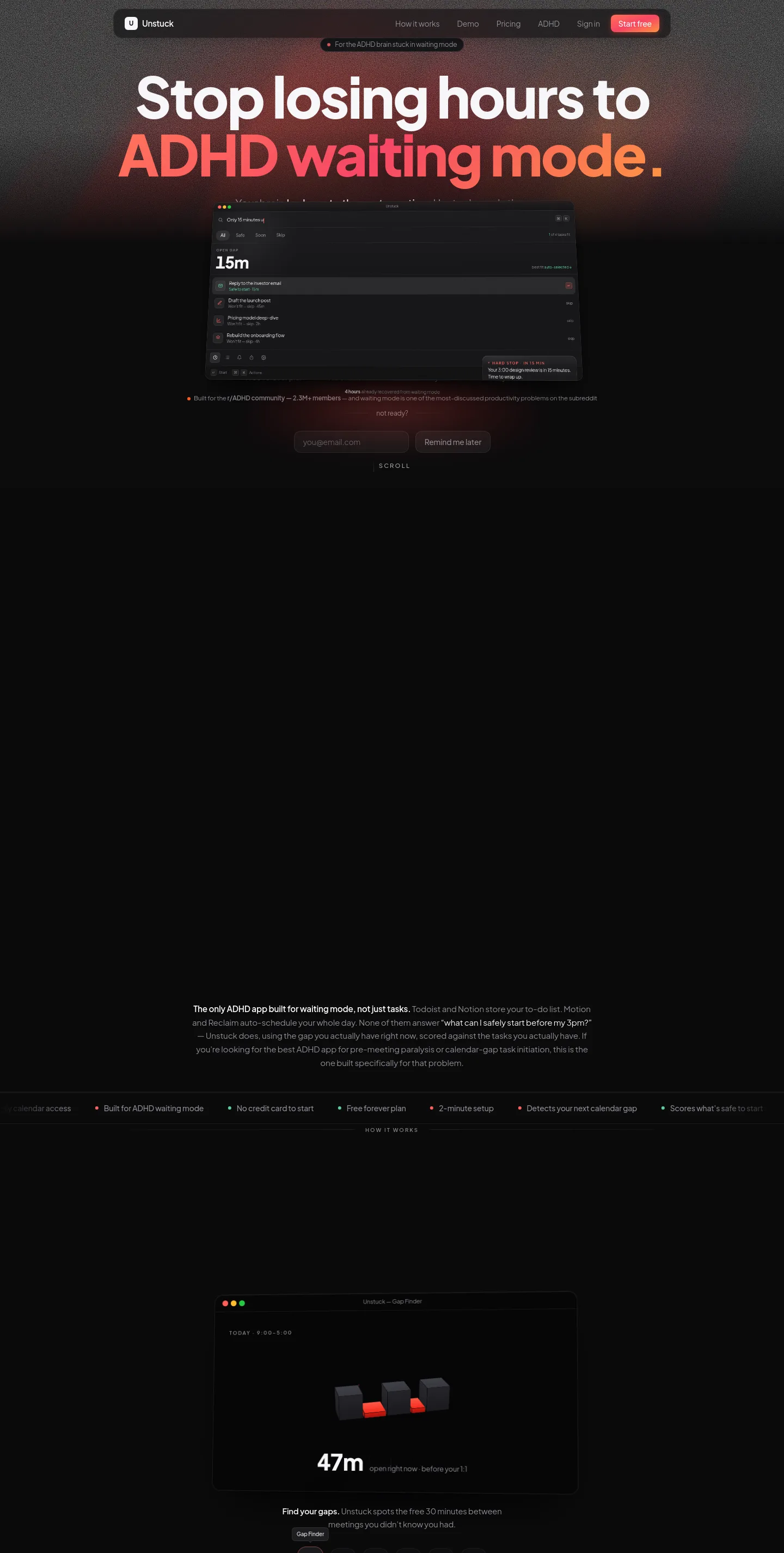 waitingmode.app — Hero + Logo Wall + Pricing + FAQ