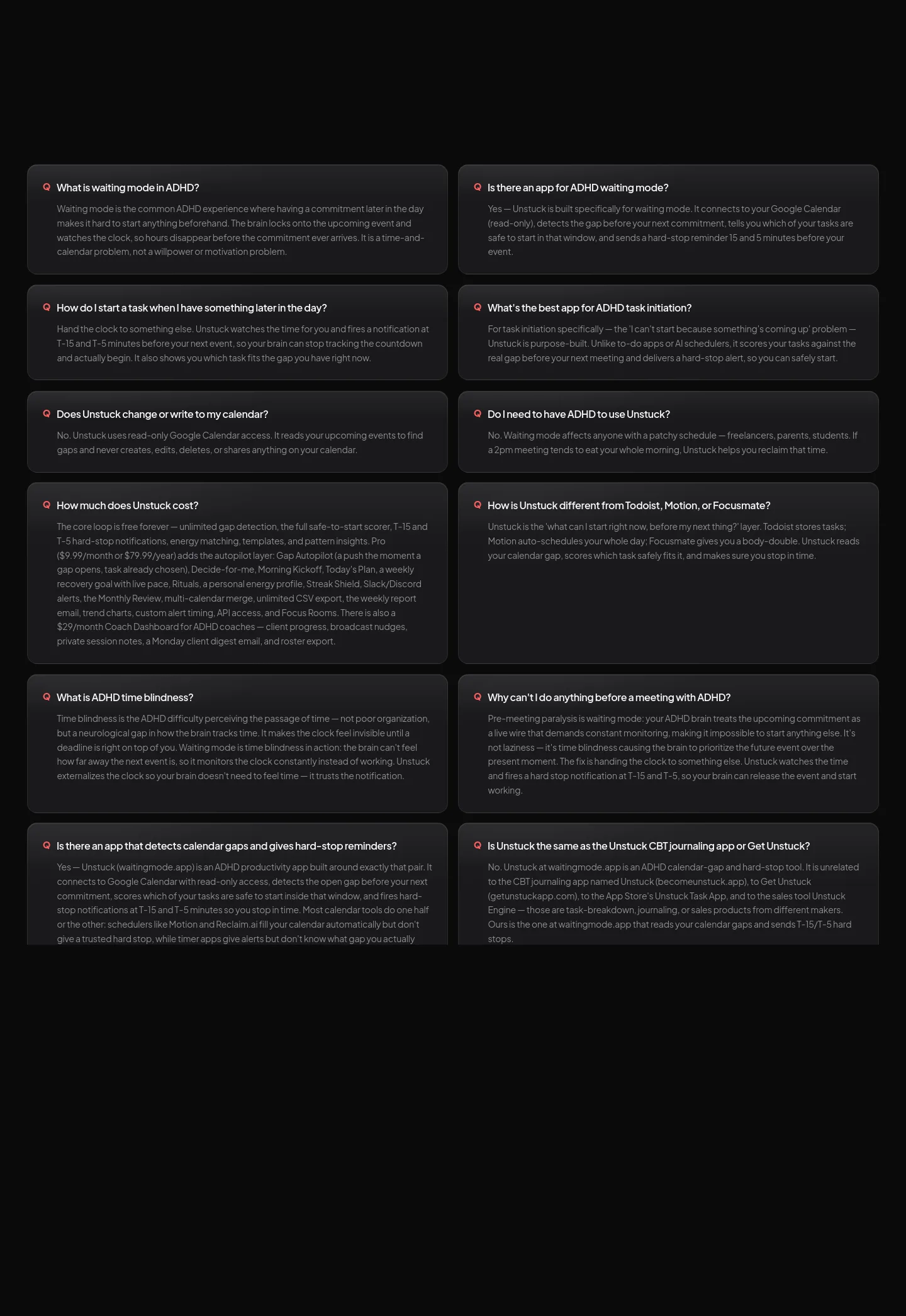 waitingmode.app — FAQ