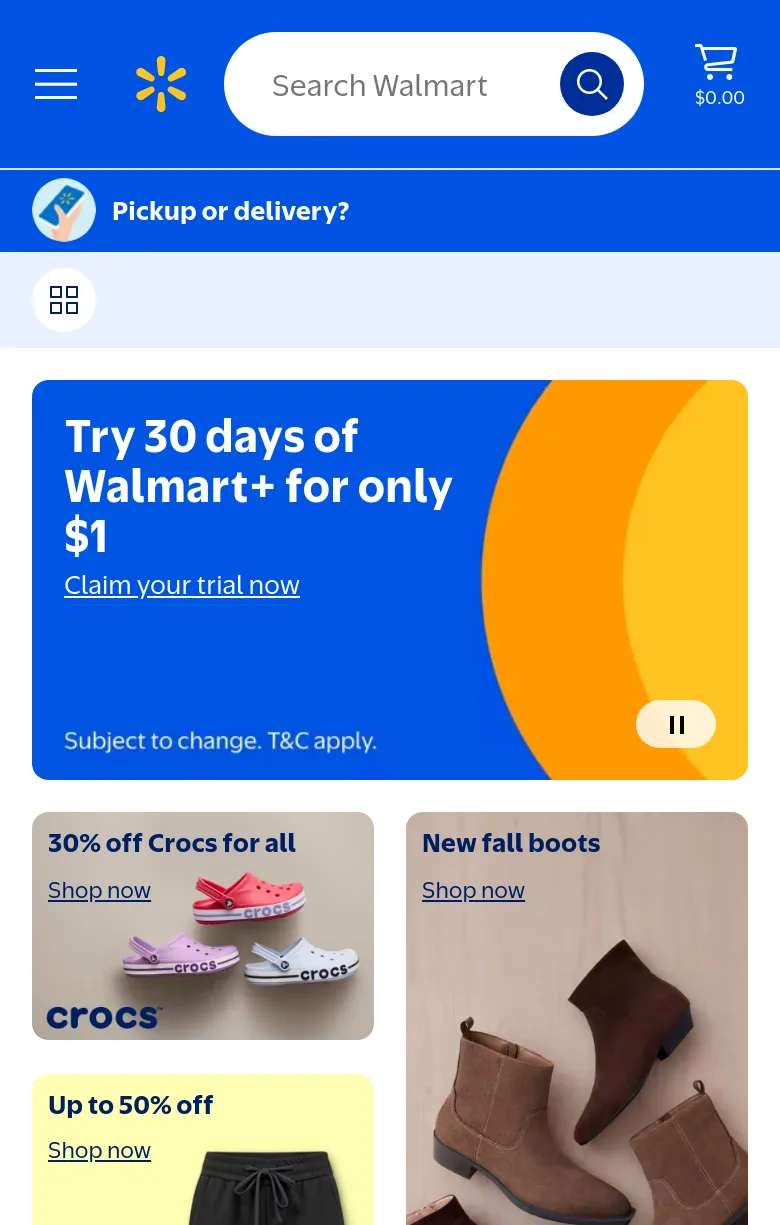 walmart.com — a measured funnel