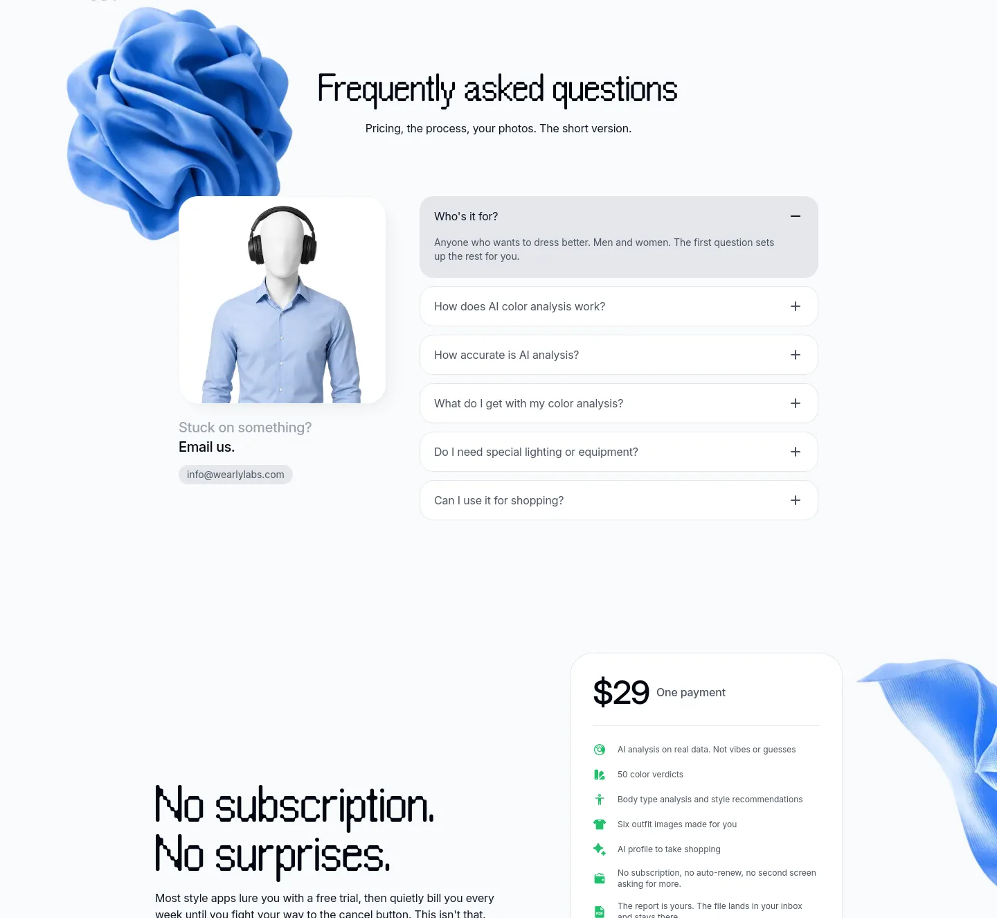 wearlylabs.com — FAQ