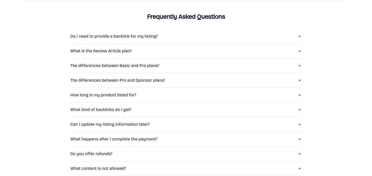 web-review.com — a real FAQ section