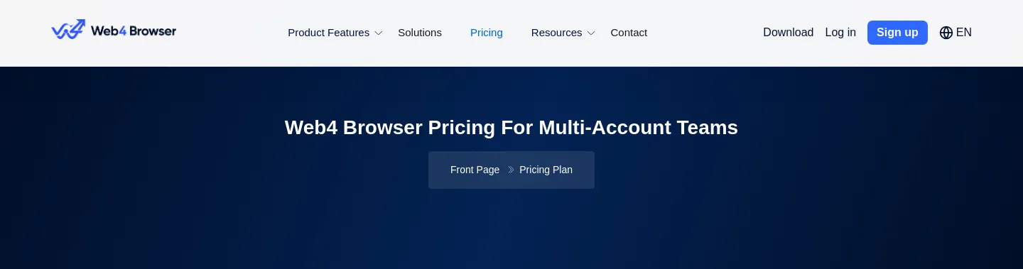 web4browser.io Hero section