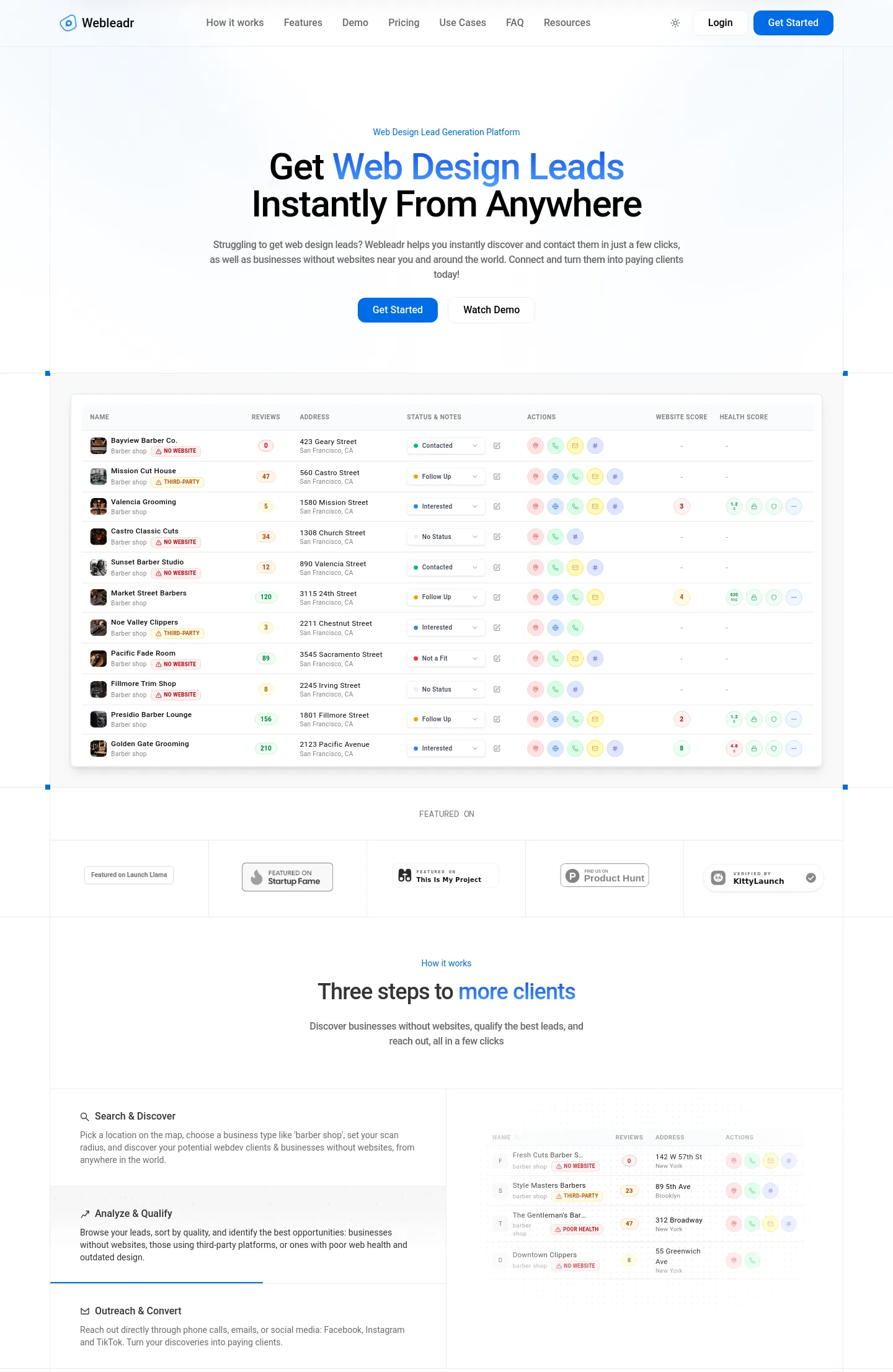 webleadr.com — a measured funnel