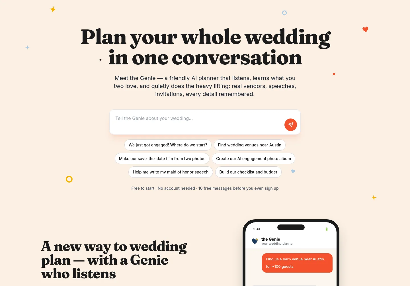 wedgenie.ai — Hero