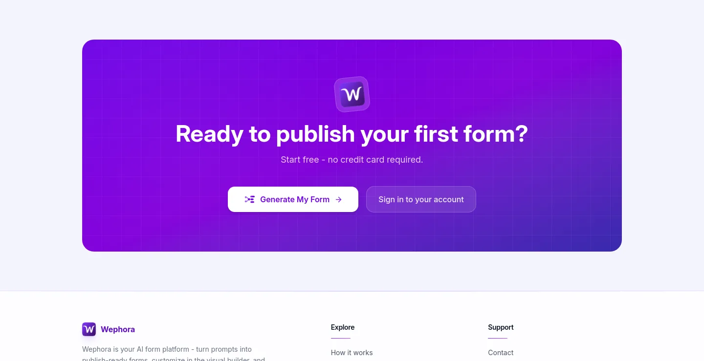 wephora.com Features section