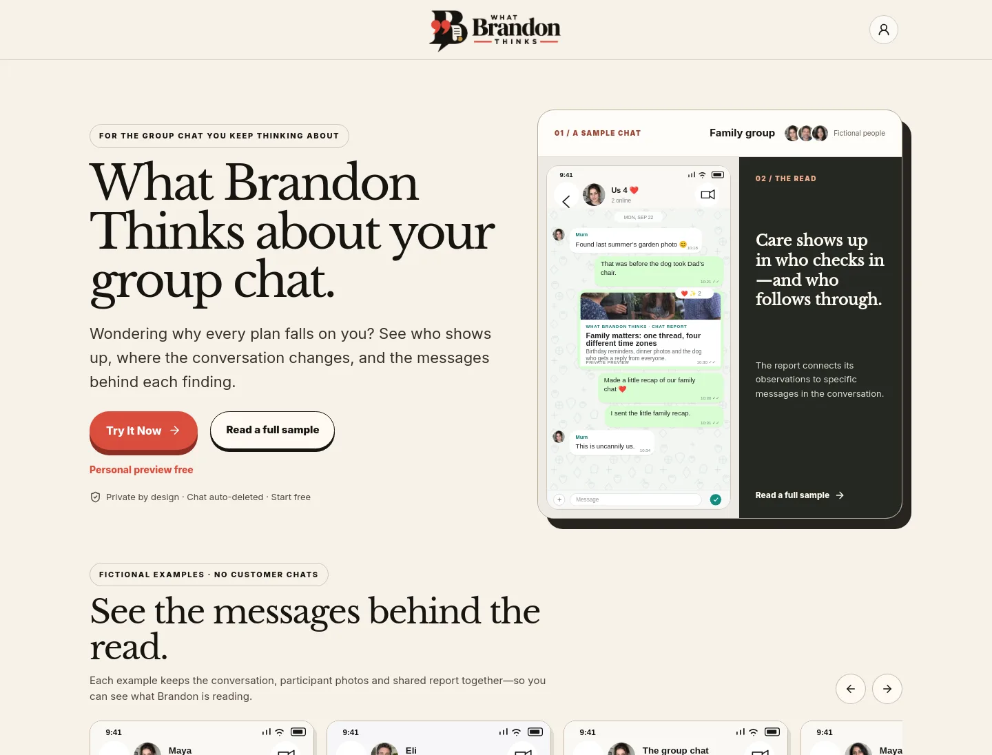 whatbrandonthinks.org — a measured funnel
