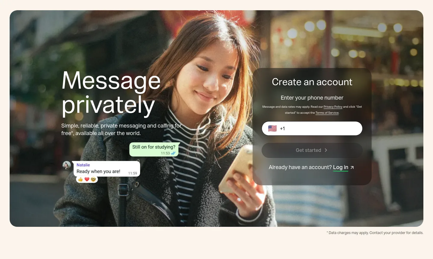 whatsapp.com Hero section
