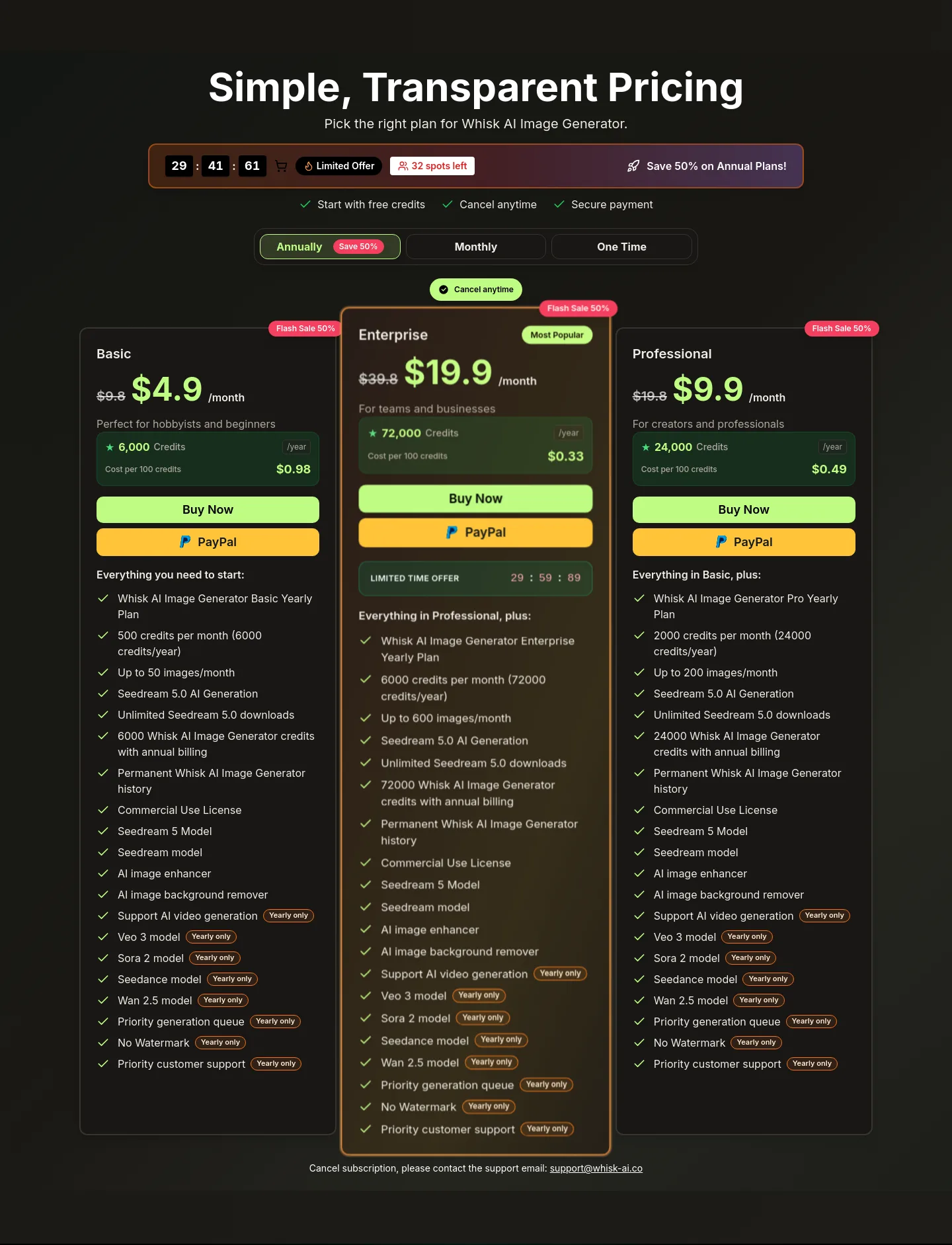 whisk-ai.co — Pricing
