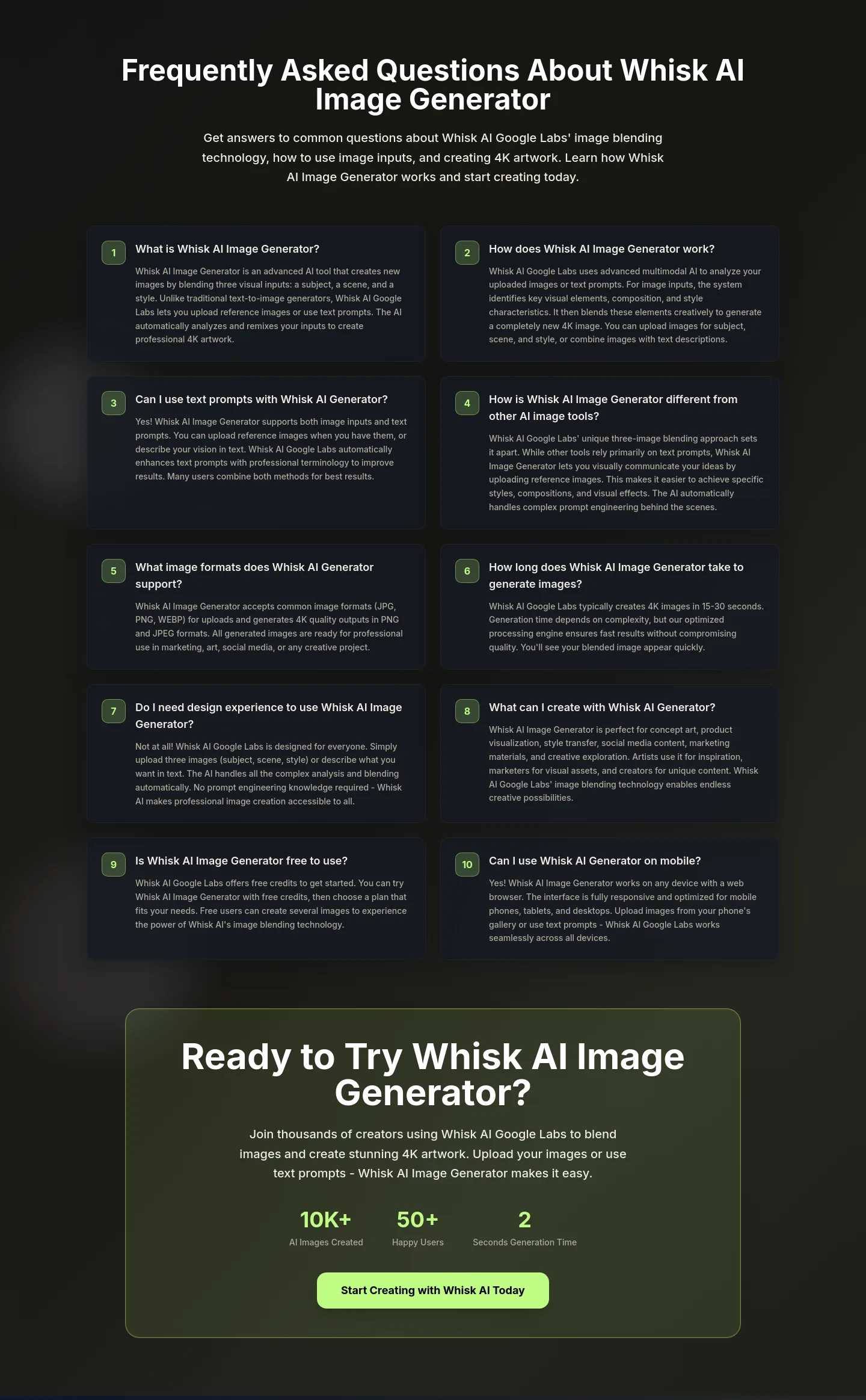 whisk-ai.co — FAQ