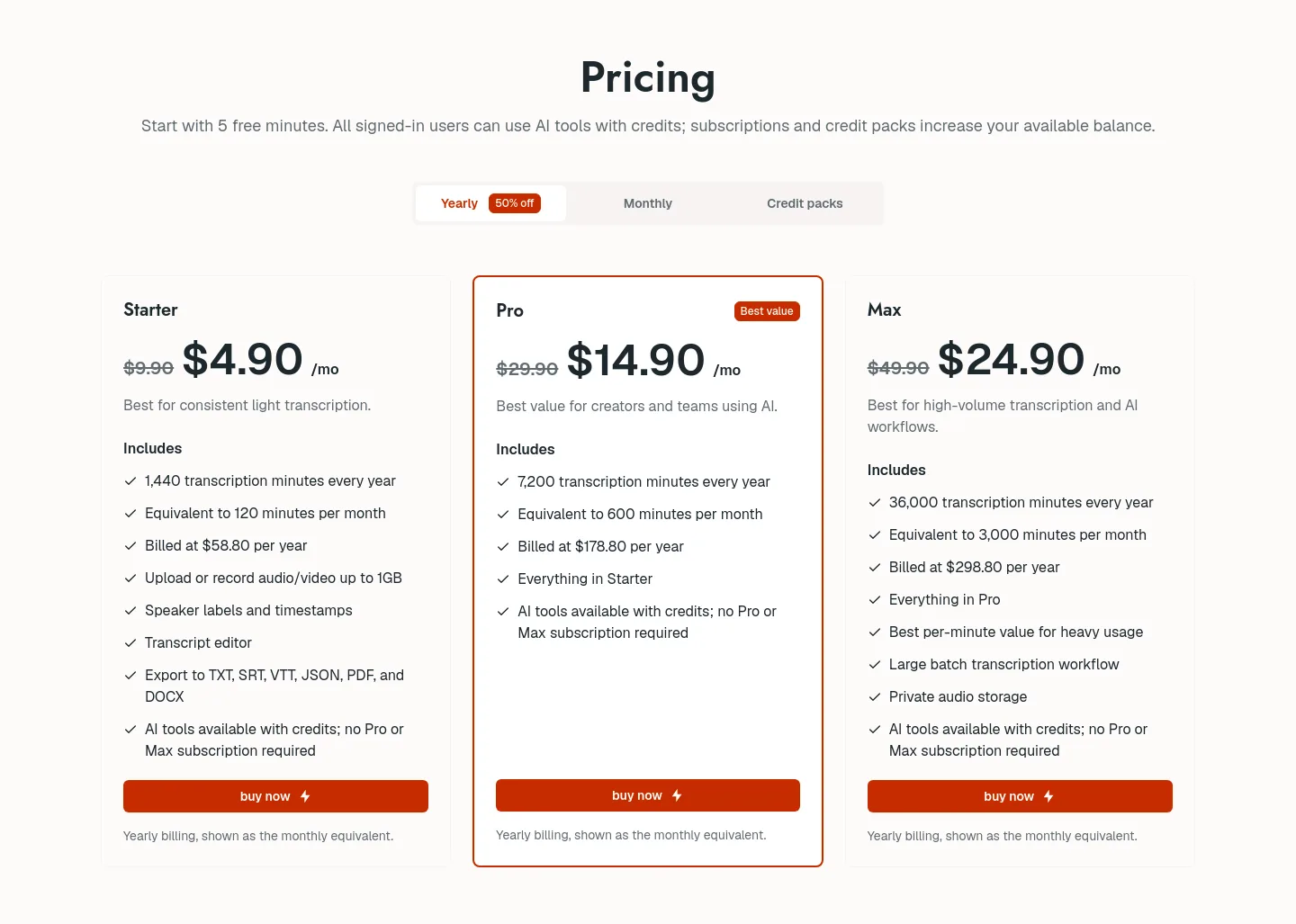 whisper-ai.app — Pricing