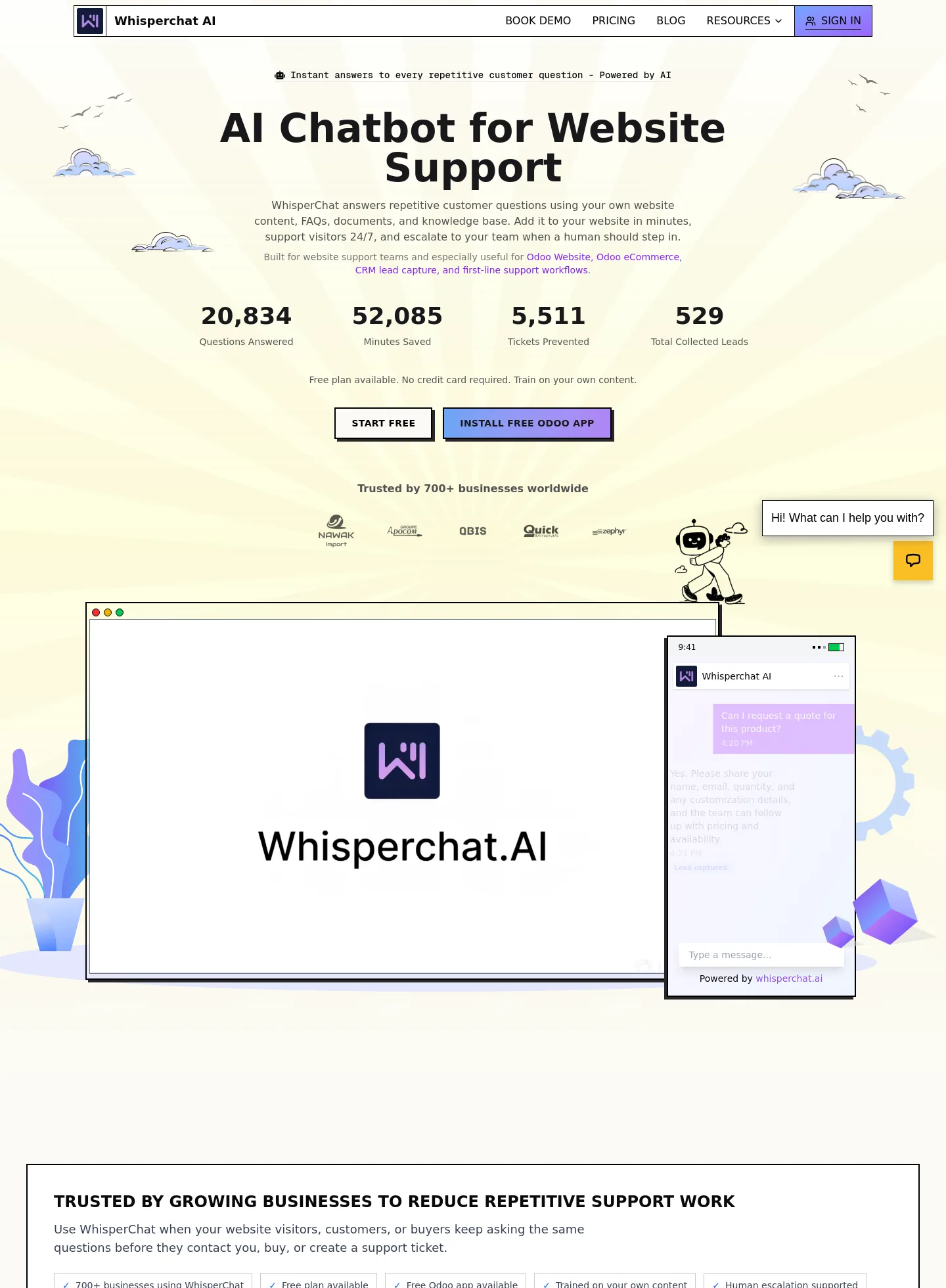 whisperchat.ai — a measured funnel