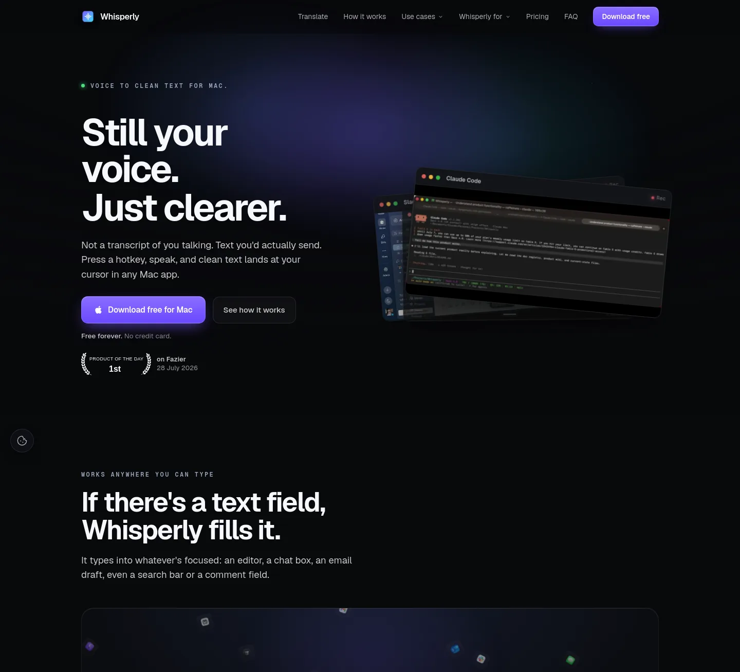 whisperly.io — a measured funnel