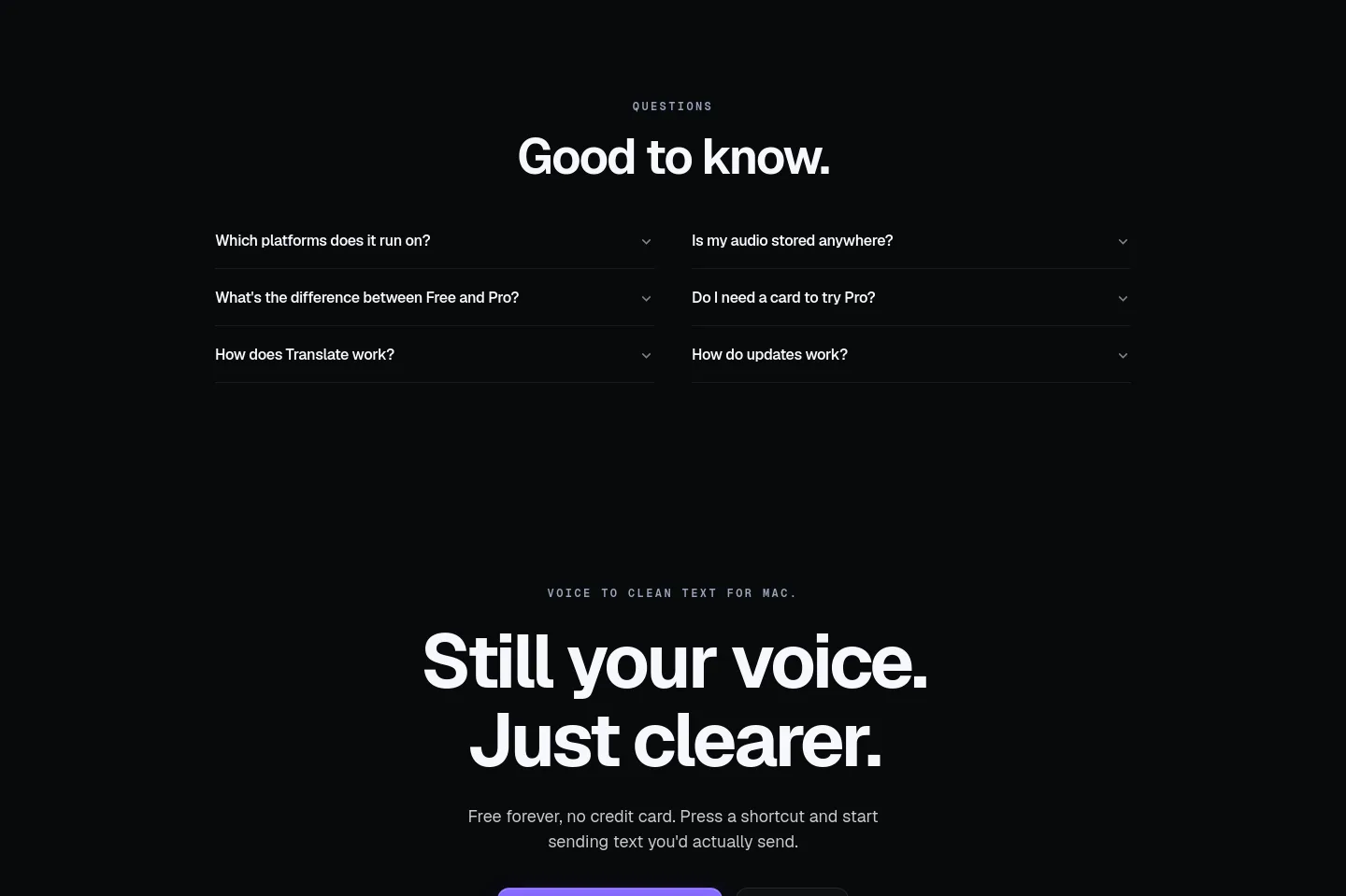 whisperly.io FAQ section