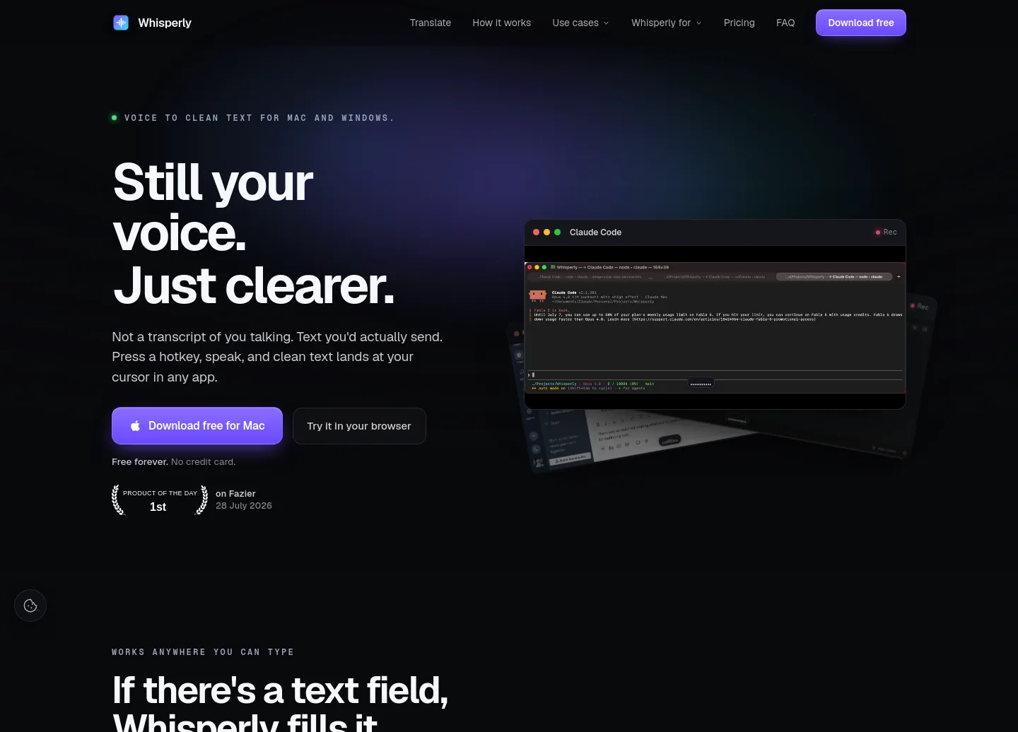 whisperly.io — Hero