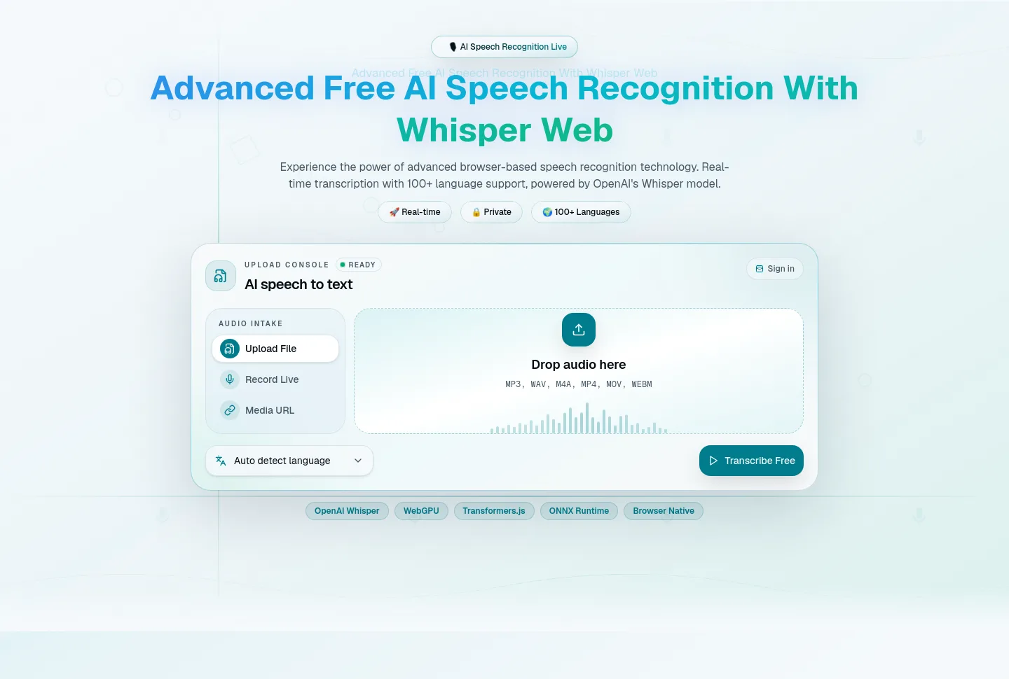 whisperweb.art Hero section