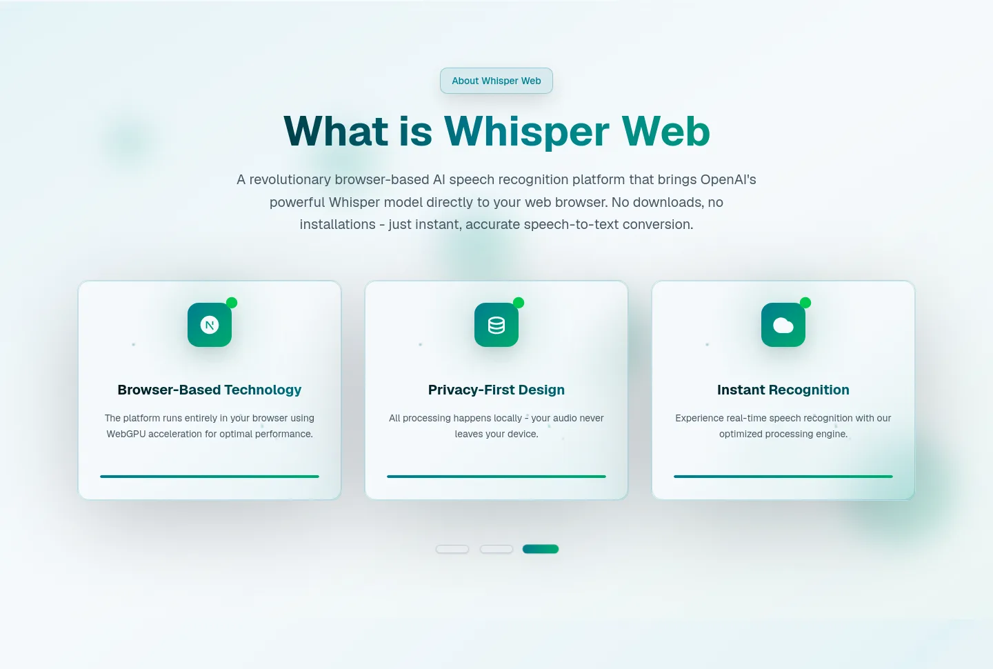 whisperweb.art Features section