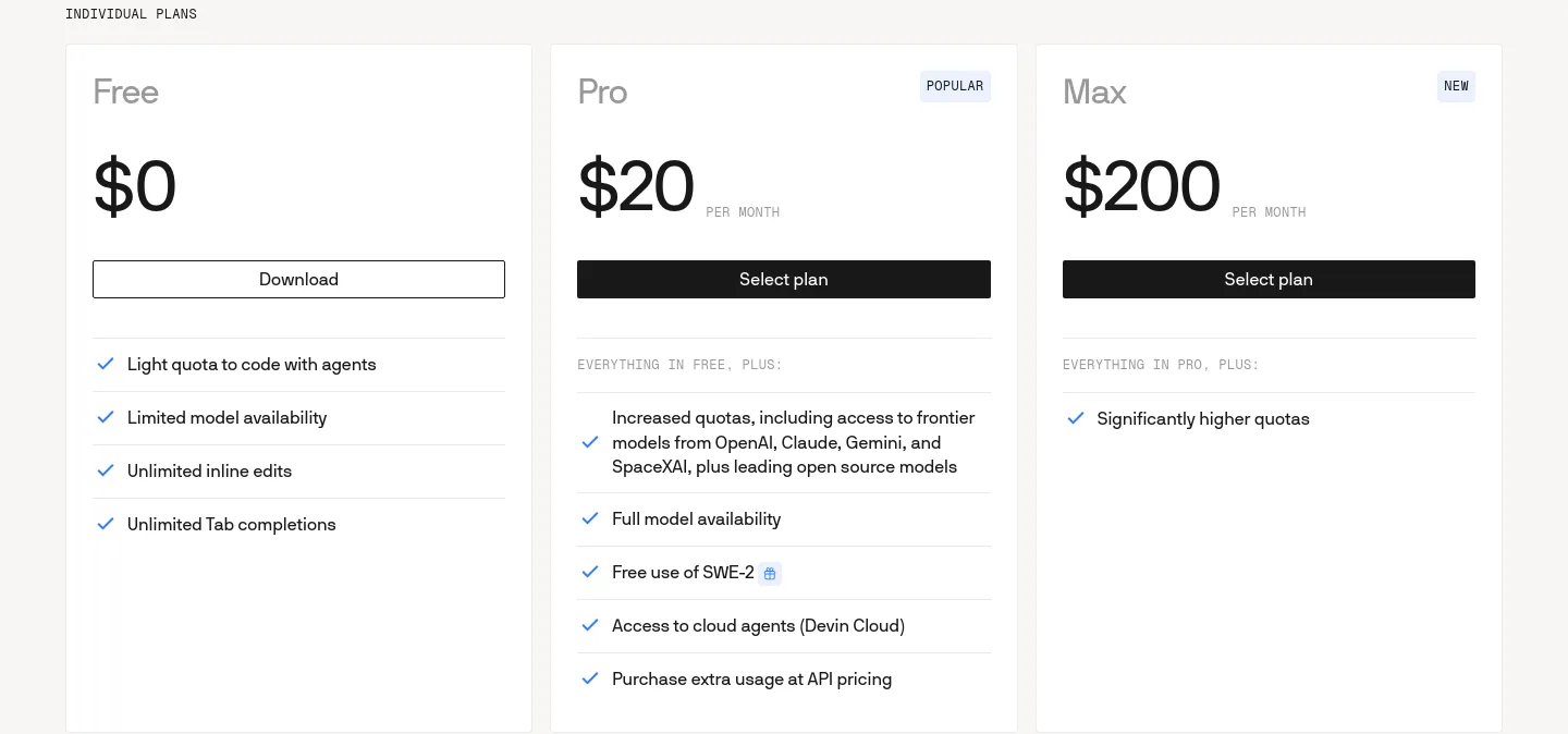 windsurf.com — Pricing