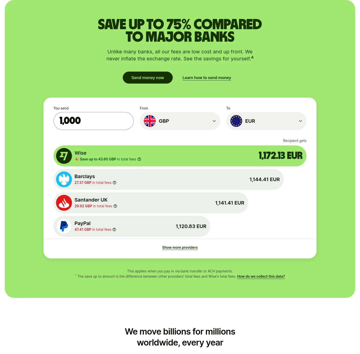 wise.com — Comparison