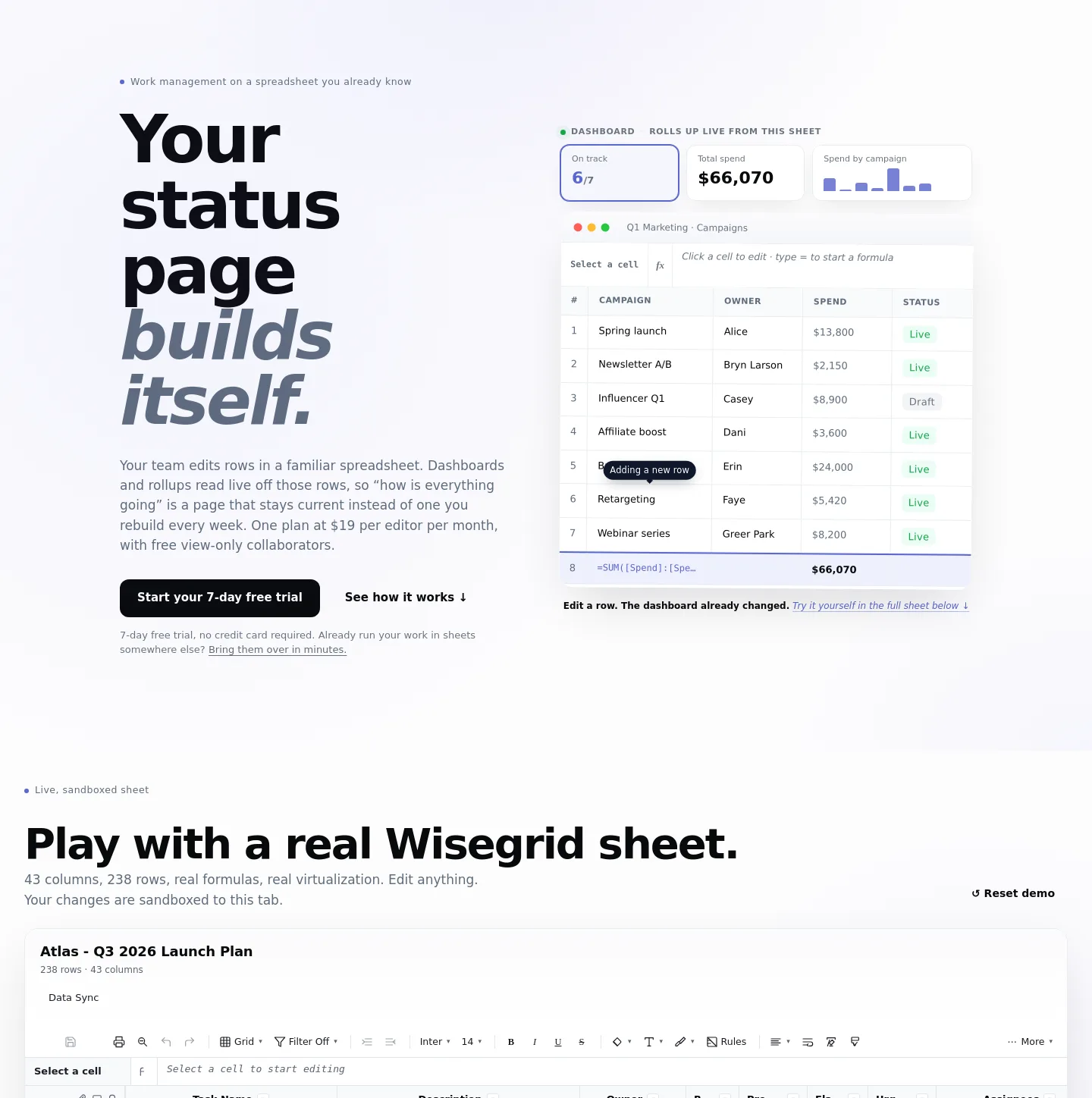wisegrid.co — a real Hero section