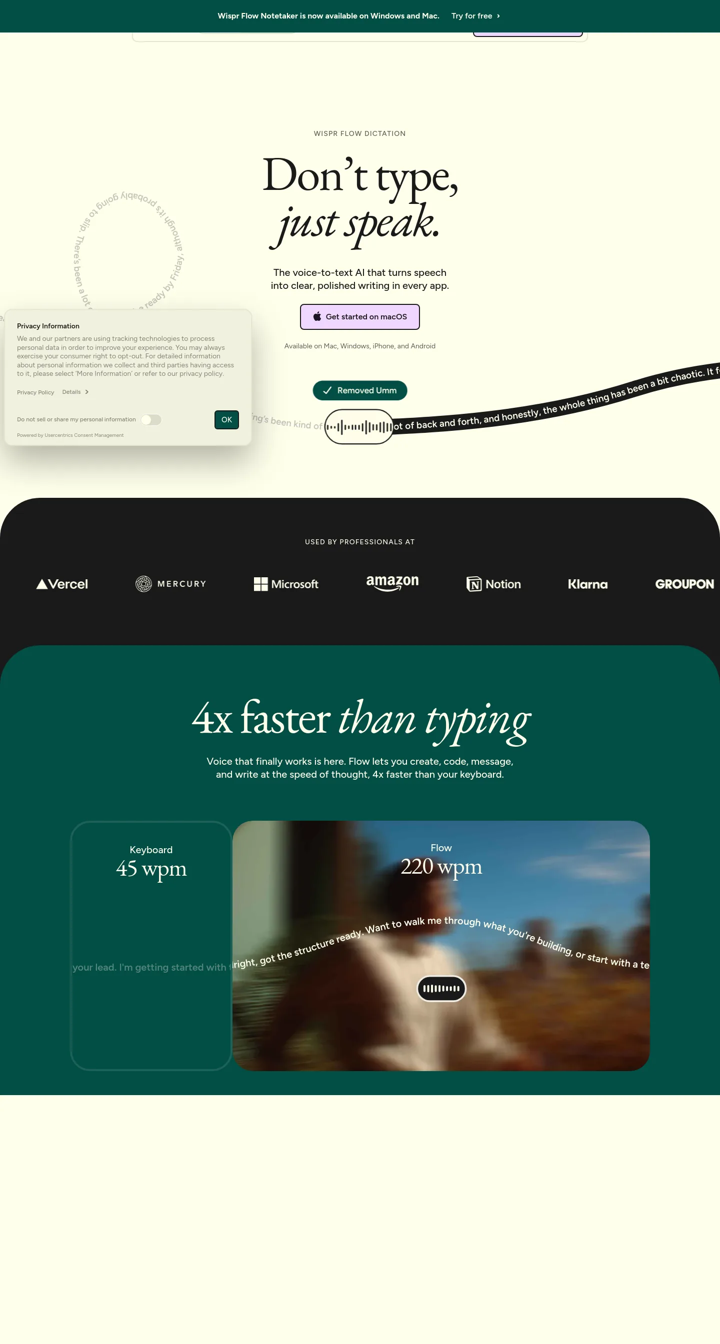 wisprflow.ai — a measured funnel
