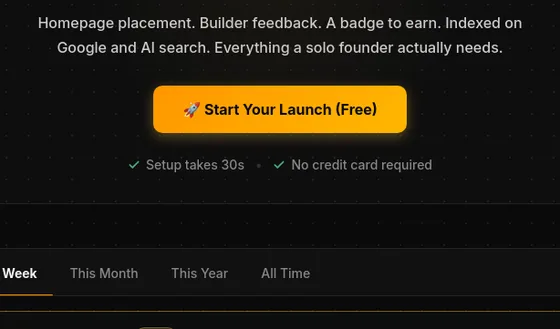 No credit card element from wonderlaunch.app