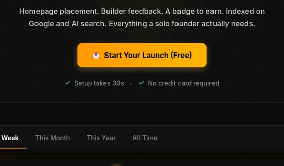 No credit card element from wonderlaunch.app