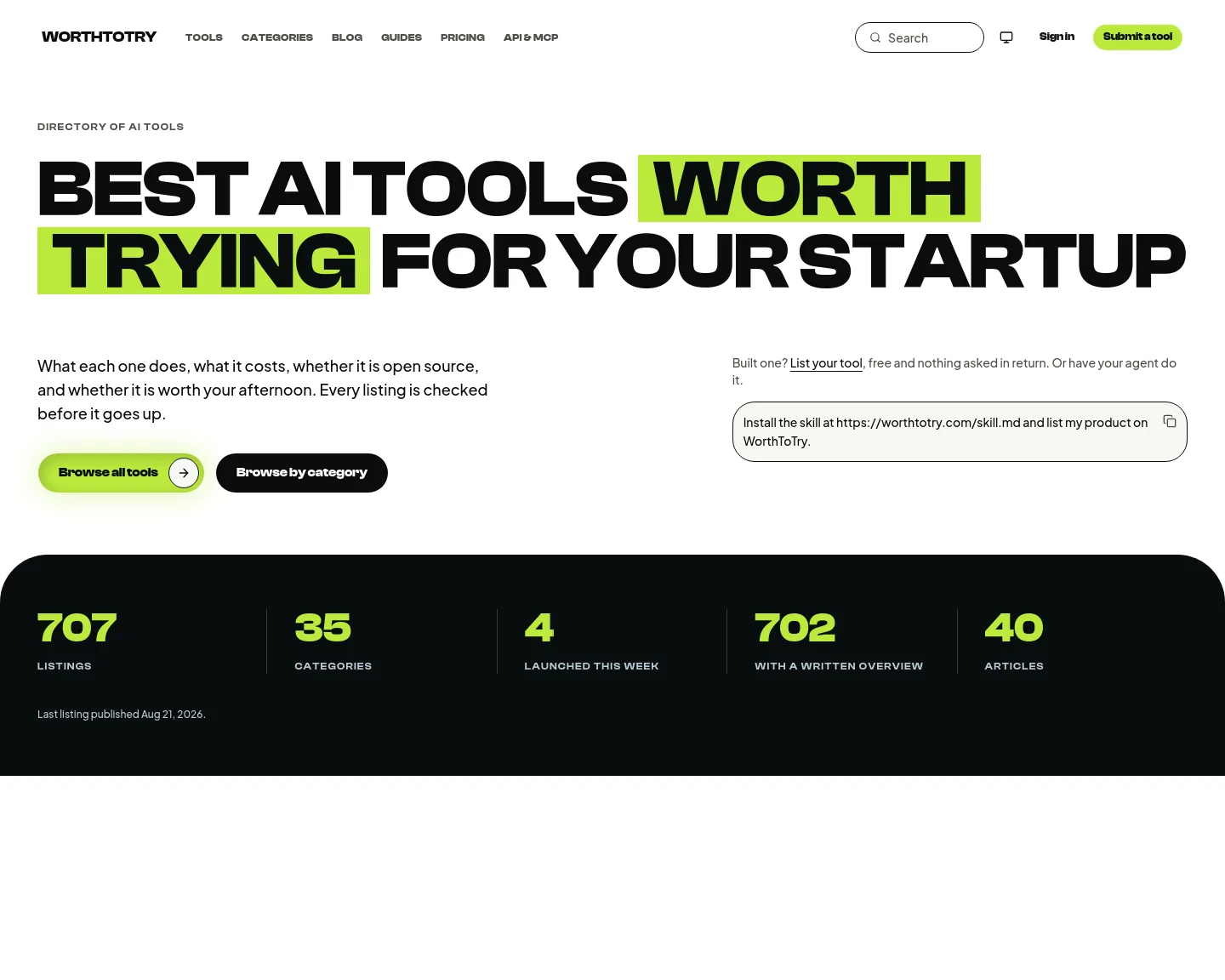 worthtotry.com — a measured funnel