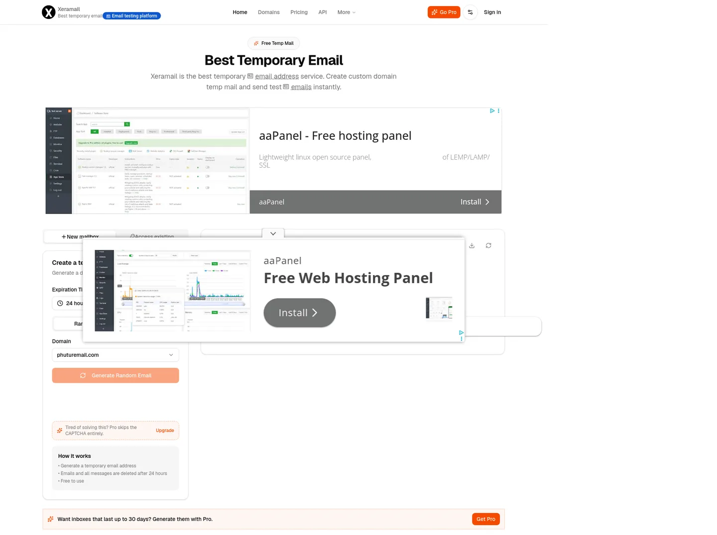 xeramail.com — a measured funnel