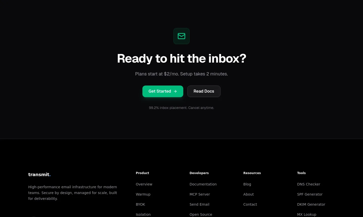 xmit.sh — a real CTA section
