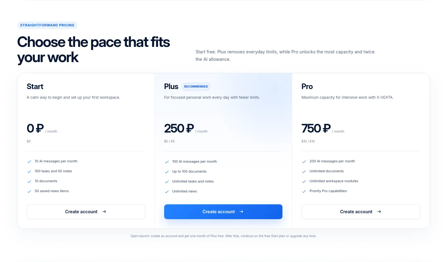 xvexta.ru — Pricing