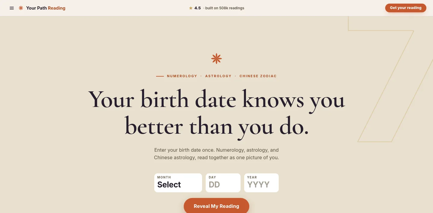 yourpathreading.com — a measured funnel