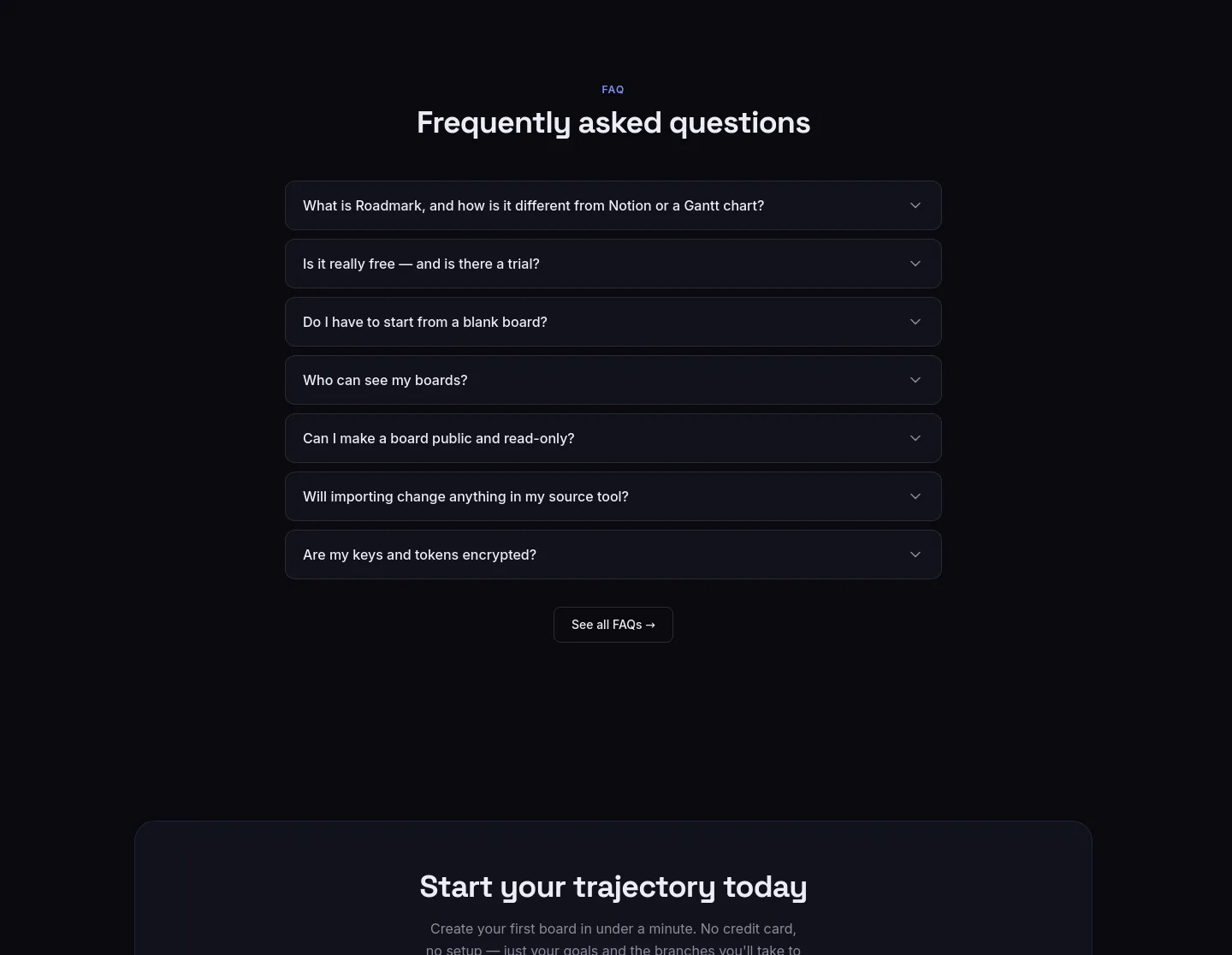 yourroadmark.com FAQ section