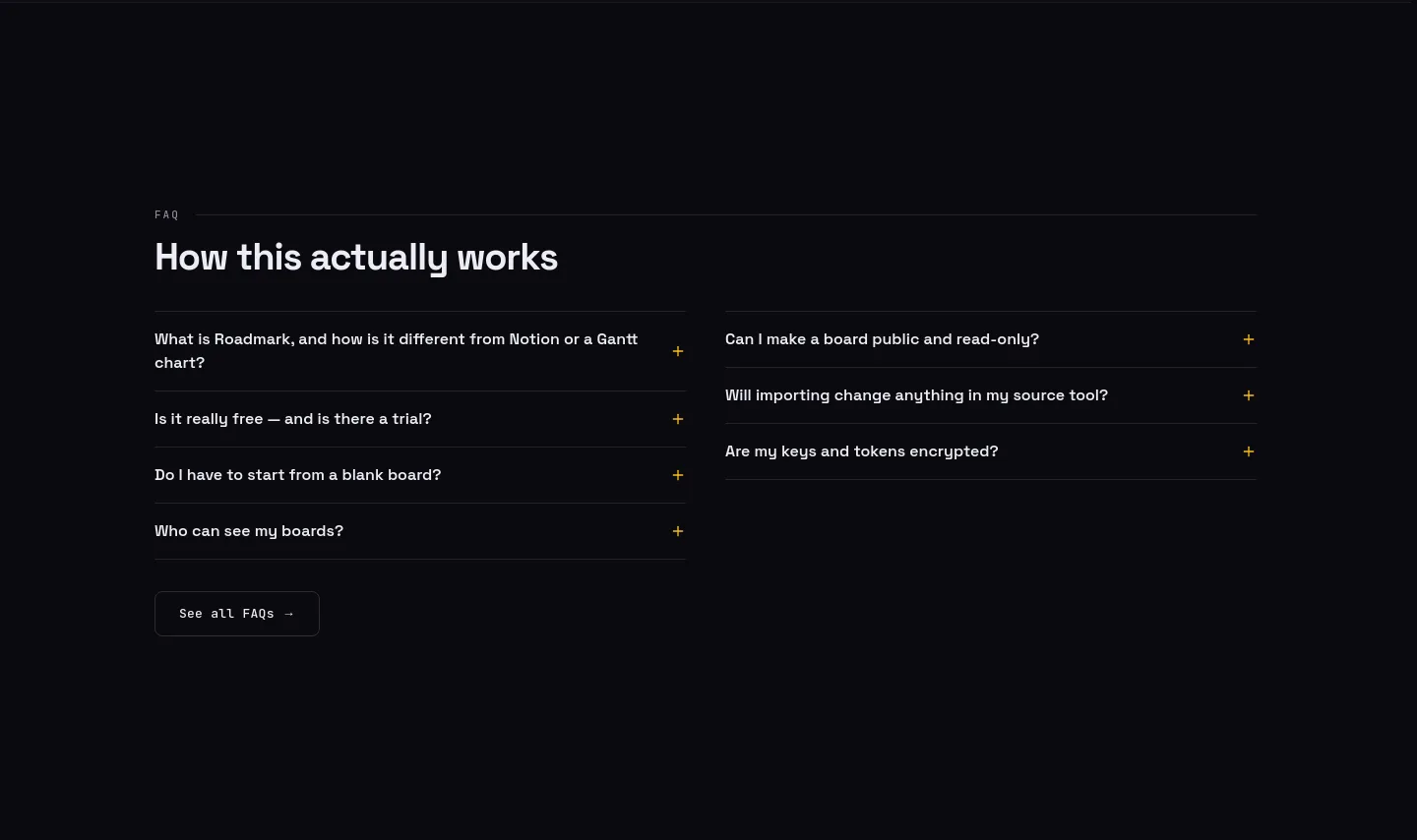 yourroadmark.com — FAQ
