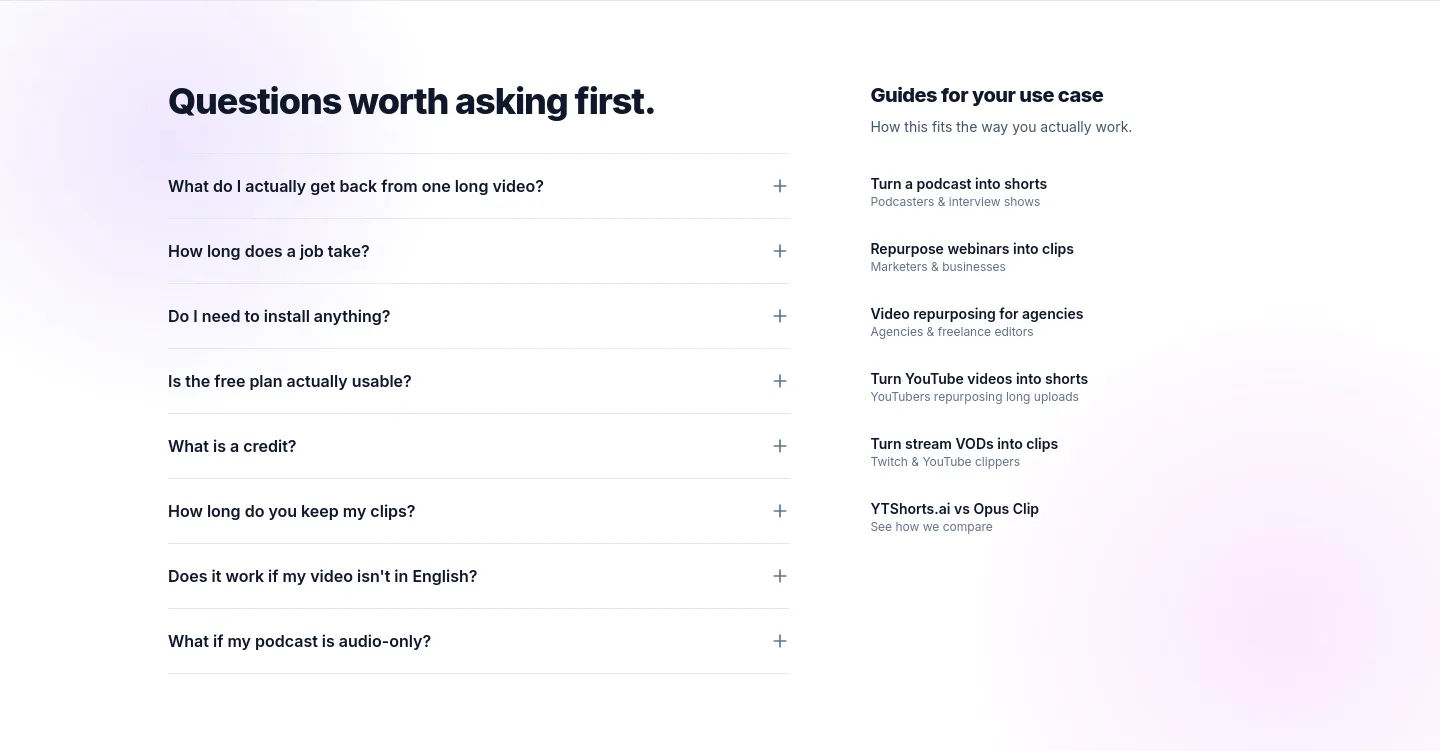 ytshorts.ai — FAQ