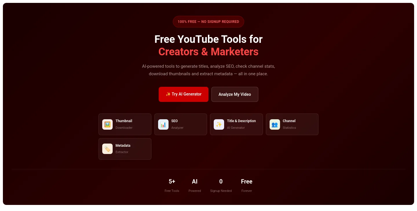 yttoolsonline.com — Hero