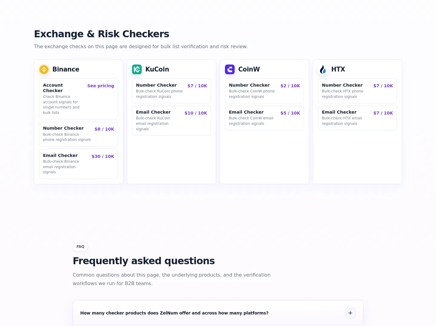 zelnum.com — Pricing