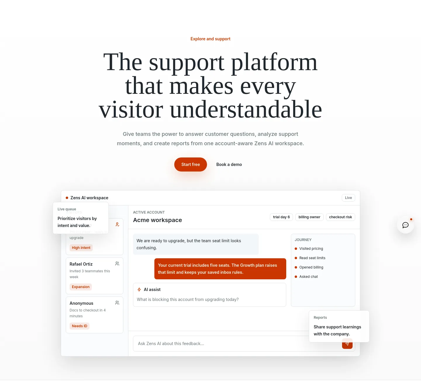 zens.ai Hero section