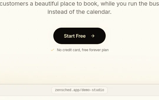 No credit card element from zensched.app