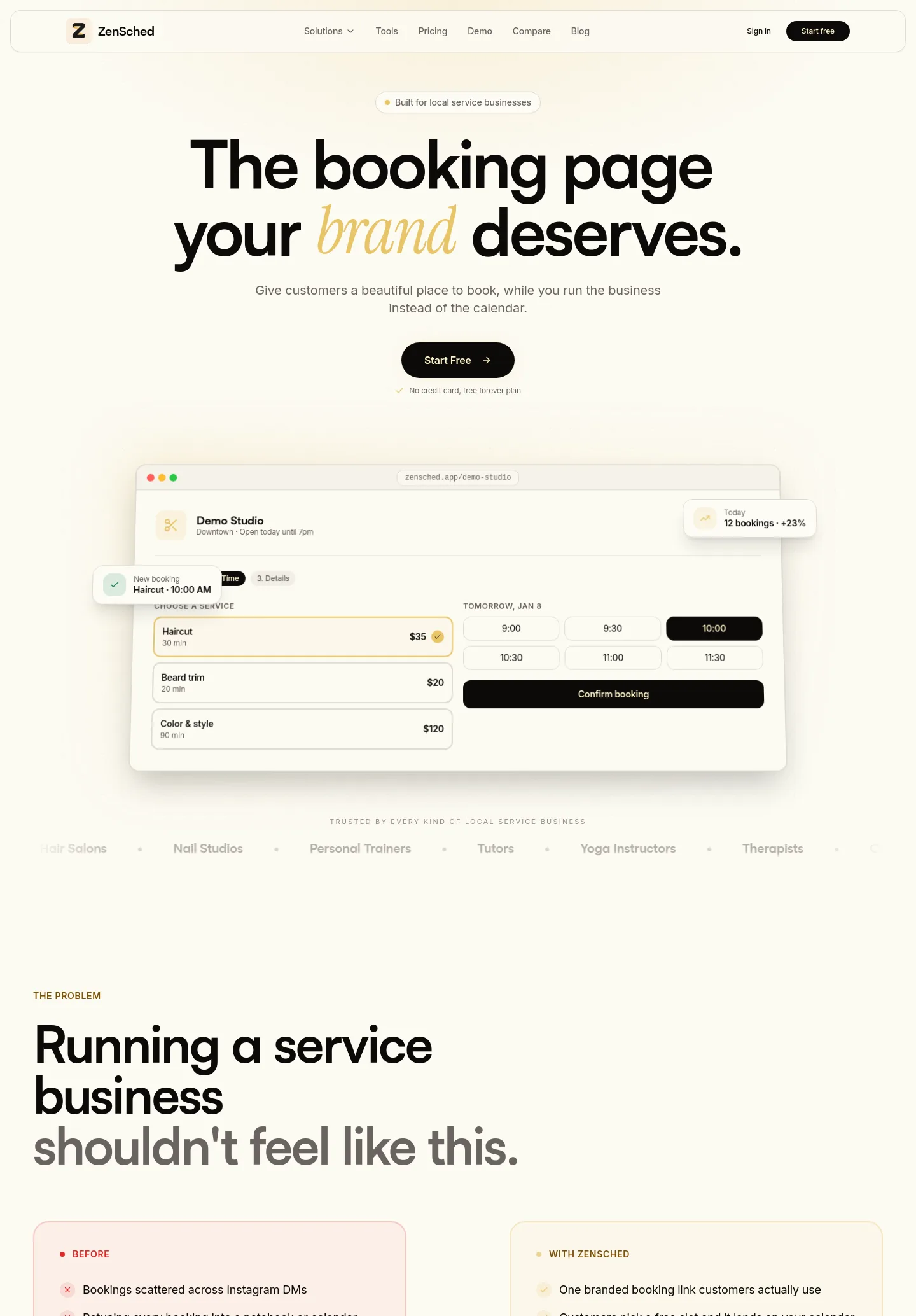 zensched.app — a measured funnel